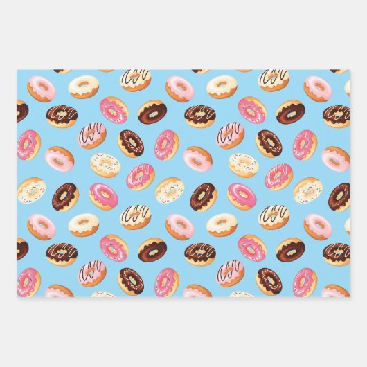 Donuts Tiled Design Geschenkpapier Set (Vorderseite)