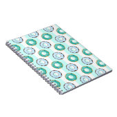 Donuts Turquoise Streifen Notebook Notizblock (Rechte Seite)