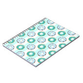 Donuts Turquoise Streifen Notebook Notizblock (Linke Seite)