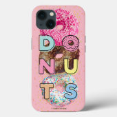 Donuts Typografie Design über Donut Hintergrund Case-Mate iPhone Hülle (Rückseite)