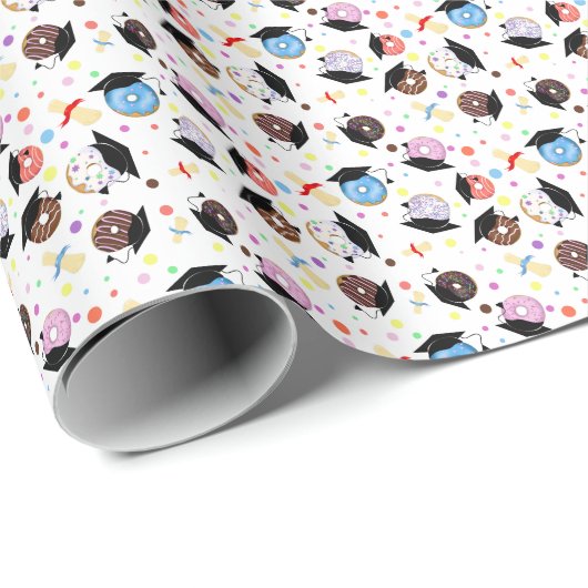 Donuts und Abschluss-Muster Geschenkpapier (Rolleneckpunkt)