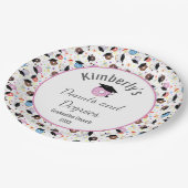 Donuts und Abschluss-Muster Personalisiert Pappteller (Schrägansicht)