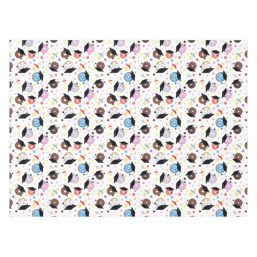 Donuts und Abschluss-Muster Tischdecke (Vorderseite (Horizontal))