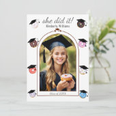 Donuts und Degrees-Abschluss-Announcement-Karte Ankündigung (Stehend Vorderseite)