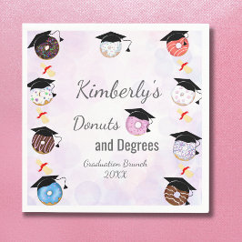 Donuts und Degrees Abschluss Brunch Serviette