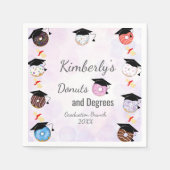 Donuts und Degrees Abschluss Brunch Serviette (Vorderseite)