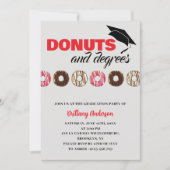 Donuts und Degrees Fun Graduation Party Einladung (Vorderseite)