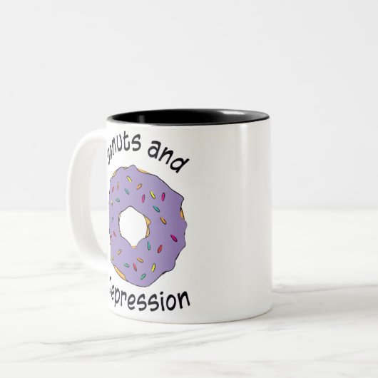 Donuts und Depression Tasse (Vorderseite Links)
