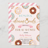 Donuts und Diamant-Brautparty-Party-Karte Einladung (Vorne/Hinten)