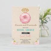 Donuts und Diamanten Braun Dusche Einladung (Stehend Vorderseite)