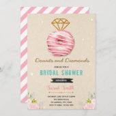 Donuts und Diamanten Braun Dusche Einladung (Vorne/Hinten)
