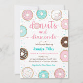 Donuts und Diamanten-Brautparty Einladung (Vorderseite)