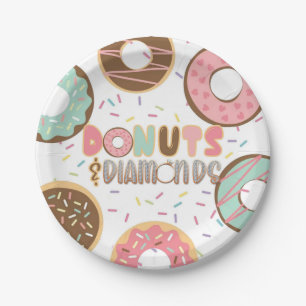 Donuts und Diamanten-Brautparty Pappteller
