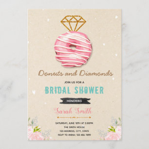 Donuts und Diamanten-Bridal-Shower-Einladung Einladung