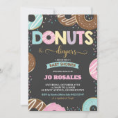 Donuts und Diapers Baby Girl Dusche Doughnut Einladung (Vorderseite)