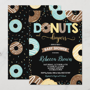 Donuts und Diapers Baby Shower Baby Boy Doughnut Einladung