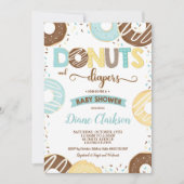 Donuts und Diapers Baby Shower Baby Boy Doughnut Einladung (Vorderseite)