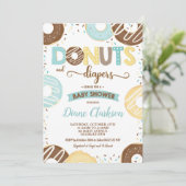 Donuts und Diapers Baby Shower Baby Boy Doughnut Einladung (Stehend Vorderseite)