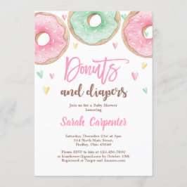 Donuts und Diapers Babydusche Einladung