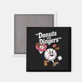 Donuts und Dingers Baseball Fan Spaß Donut Magnet (Vorderseite/Rückseite)