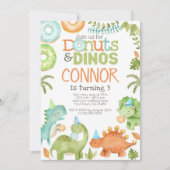 Donuts und Dinos Einladung (Vorderseite)