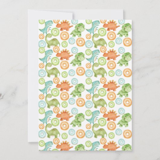 Donuts und Dinos Einladung (Rückseite)