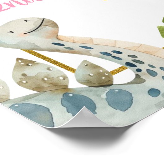 Donuts und Dinosaurier Joint Sibling Welcome Sign Poster (Ecke)