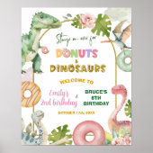 Donuts und Dinosaurier Joint Sibling Welcome Sign Poster (Vorne)