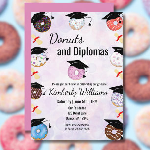 Donuts und Diplome Abschluss-Brunch Einladung