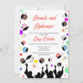 Donuts und Diplome mit Absolventen Einladung (Vorderseite)