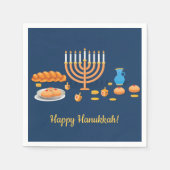 Donuts und Dreidels Hanukkah Holiday Serviette (Vorderseite)