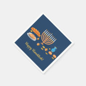 Donuts und Dreidels Hanukkah Holiday Serviette (Ecke)