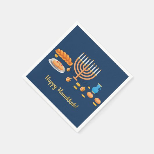 Donuts und Dreidels Hanukkah Holiday Serviette (Ecke)