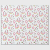 Donuts und Einhörner-Muster Geschenkpapier (Flach)