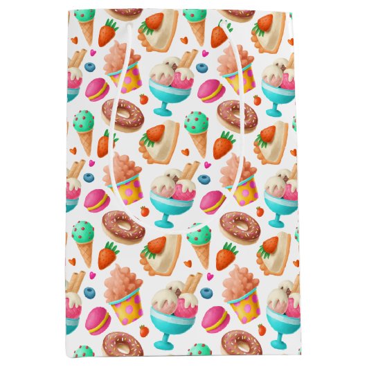 Donuts und Eiscreme Mittlere Geschenktüte (Vorderseite)