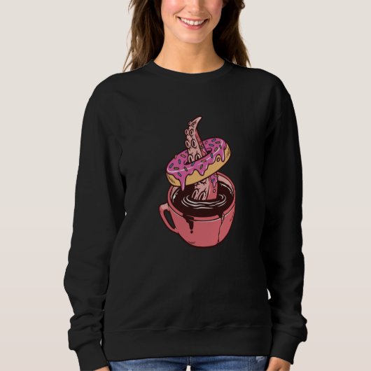 Donuts und Kaffee Sweatshirt (Vorderseite)
