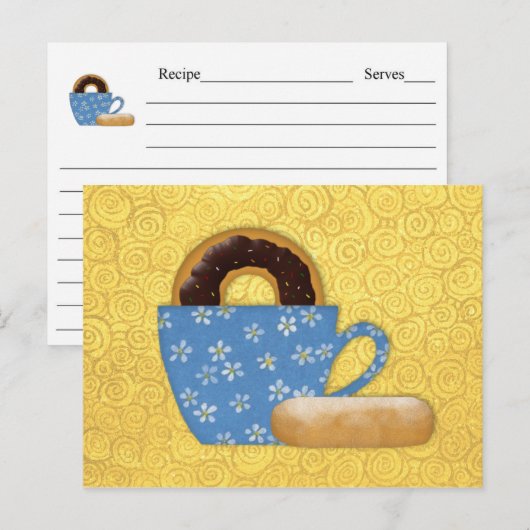 Donuts und Kaffeekarte Postkarte (Vorne/Hinten)