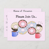 Donuts und Kaffeekündigung Einladung (Vorne/Hinten)