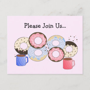 Donuts und Kaffeekündigung Einladung