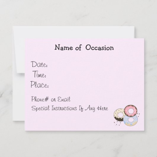 Donuts und Kaffeekündigung Einladung (Rückseite)