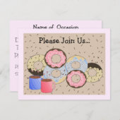 Donuts und Kaffeekündigung Einladung (Vorne/Hinten)