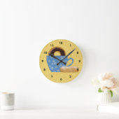 Donuts und Kaffeemauer Runde Wanduhr (Zuhause)