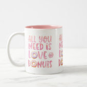 Donuts und Liebe Zweifarbige Tasse (Links)
