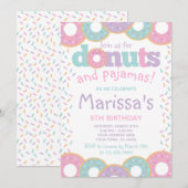 Donuts und Pajamas Einladung (Vorne/Hinten)