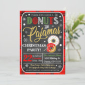 Donuts und Pajamas Weihnachtszeit Party Einladung (Stehend Vorderseite)