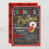 Donuts und Pajamas Weihnachtszeit Party Einladung (Vorne/Hinten)