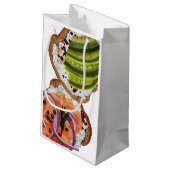 Donuts und Sandwich Kleine Geschenktüte (Rückseite Schrägansicht)