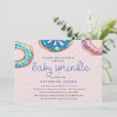 Donuts und Sprinklen virtuelle Babydusche einladen (Stehend Vorderseite)