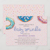 Donuts und Sprinklen virtuelle Babydusche einladen (Vorne/Hinten)