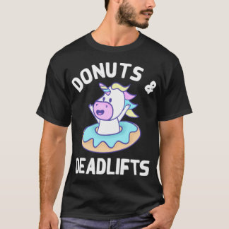 Donuts und Totenlifte Einhorn-Weightlift-Archäolog T-Shirt